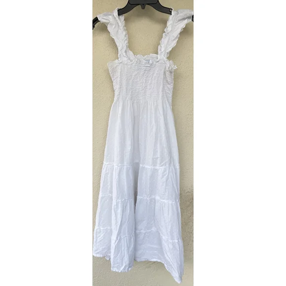 Hill House The Ellie Nap Dress Sheer White Swiss Dot M Prairie Cottage Tradwife - Picture 8 of 11